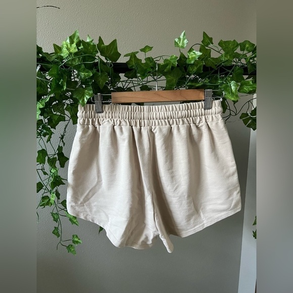 High rise Cream Athleisure Shorts - Picture 2 of 6